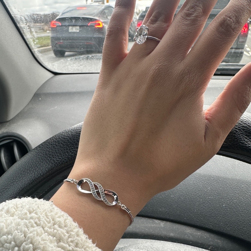 Dazzling Silver Infinity Bracelet